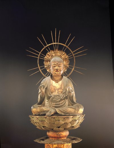 Jizo Bosatsu (Ksitigarbha), période Kamakura (1185-1333), seconde moitié du XIIIe siècle (bois, laque et feuille d